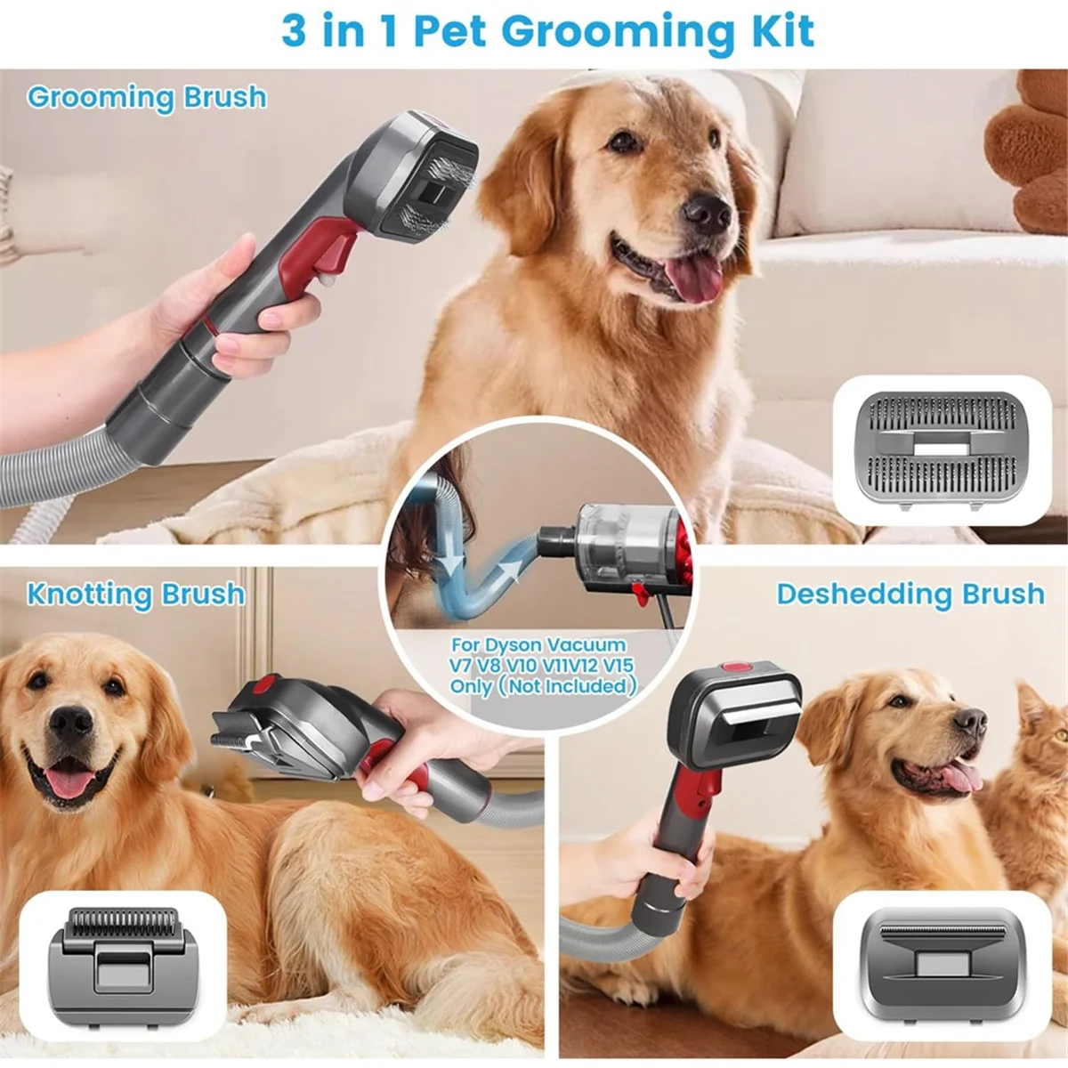 Pet Grooming Kit for Vacuum