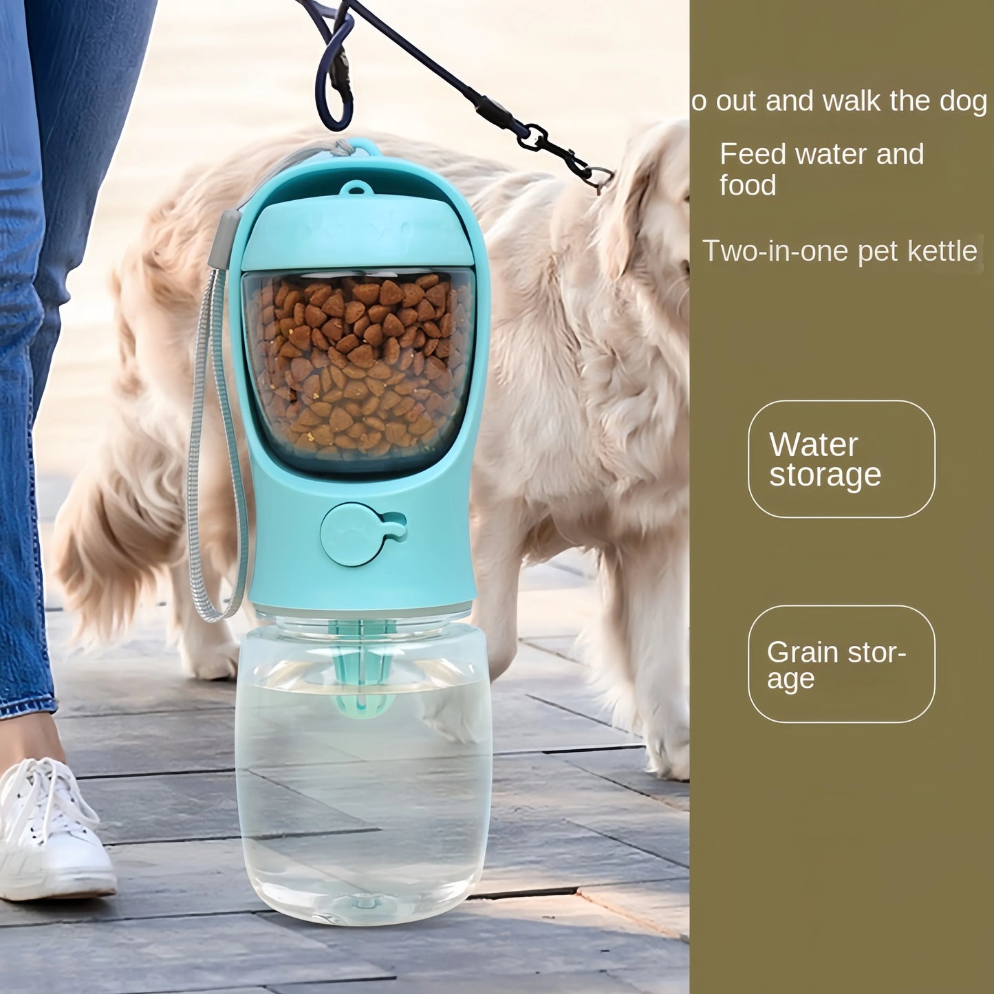 Portable pet Water Bottle with Storage Food